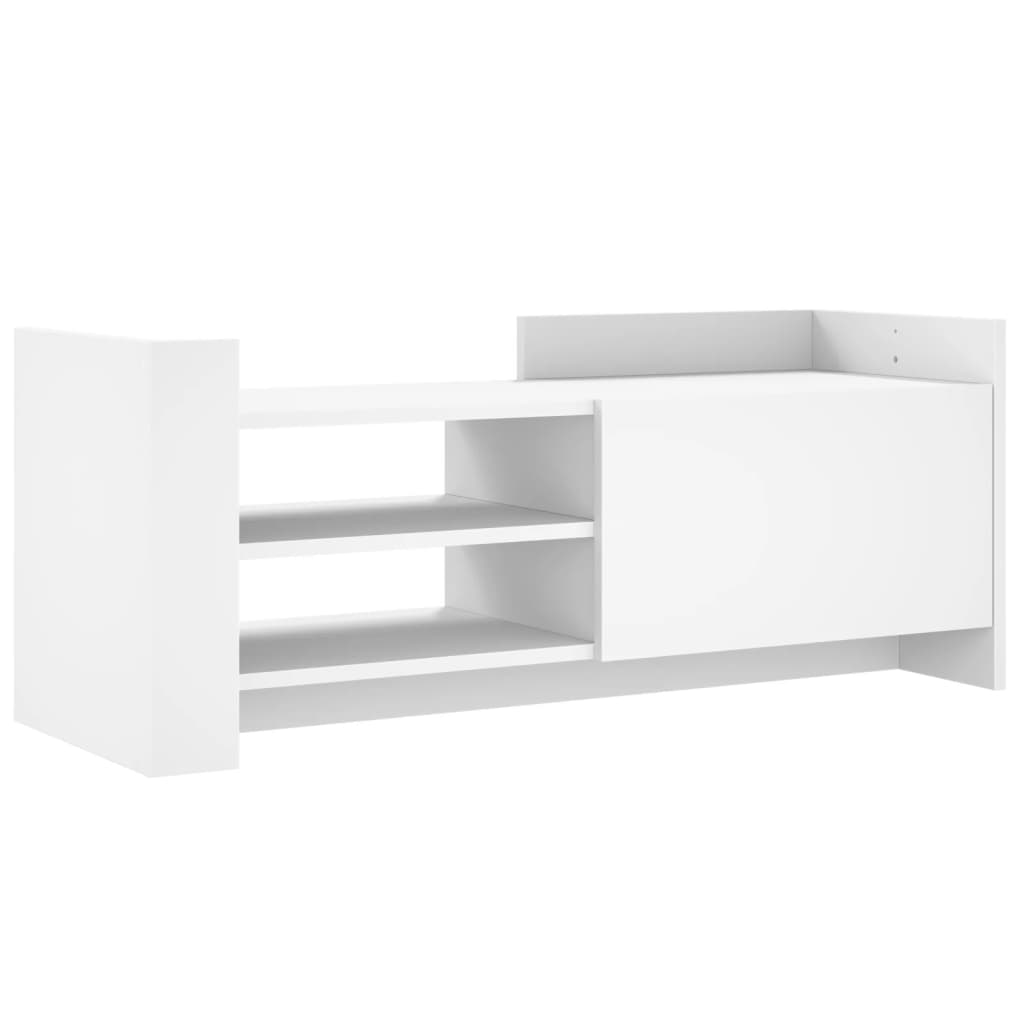 Tv-Benk Hvit 100X35X40 Cm Konstruert Tre