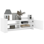 Tv-Benk Hvit 100X35X40 Cm Konstruert Tre