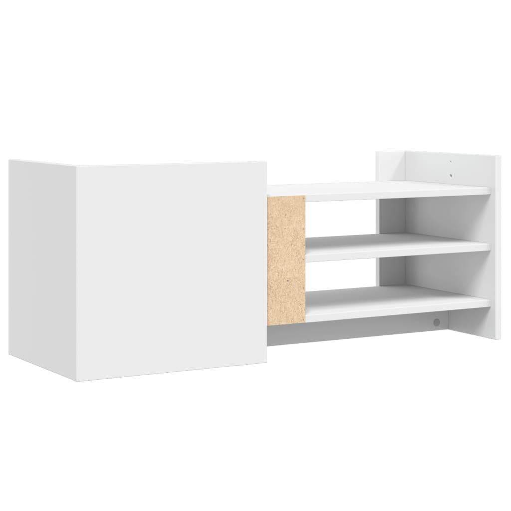 Tv-Benk Hvit 100X35X40 Cm Konstruert Tre