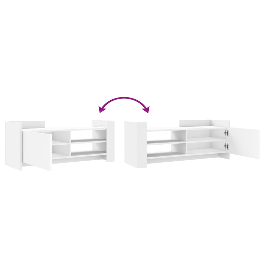 Tv-Benk Hvit 100X35X40 Cm Konstruert Tre