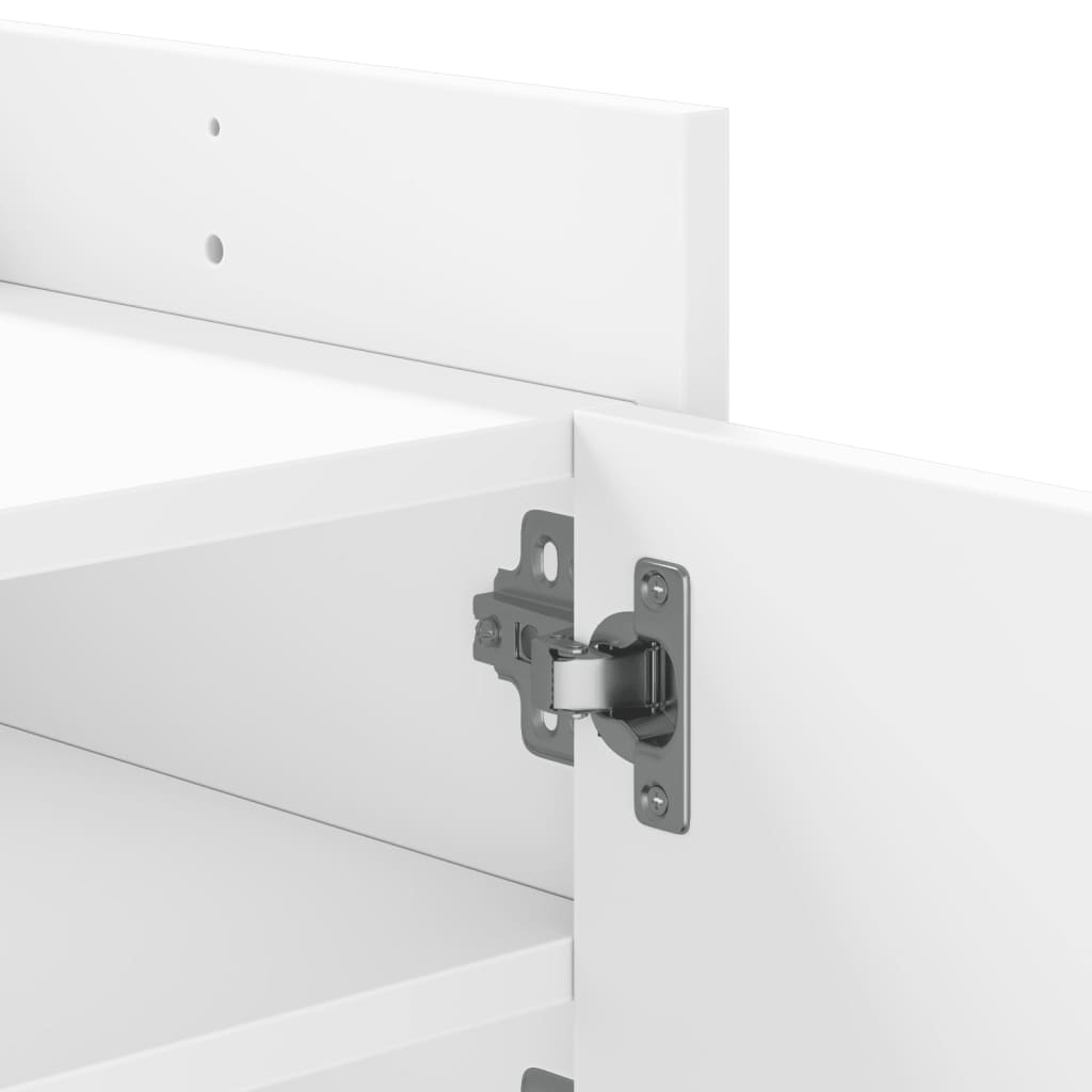 Tv-Benk Hvit 100X35X40 Cm Konstruert Tre