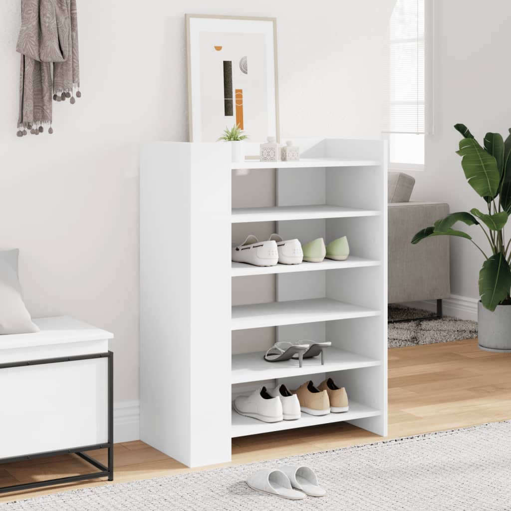 Skohylle Hvit 74,5X37,5X100 Cm Konstruert Tre
