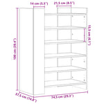 Skohylle Hvit 74,5X37,5X100 Cm Konstruert Tre