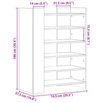 Skohylle Sonoma Eik 74,5X37,5X100 Cm Konstruert Tre