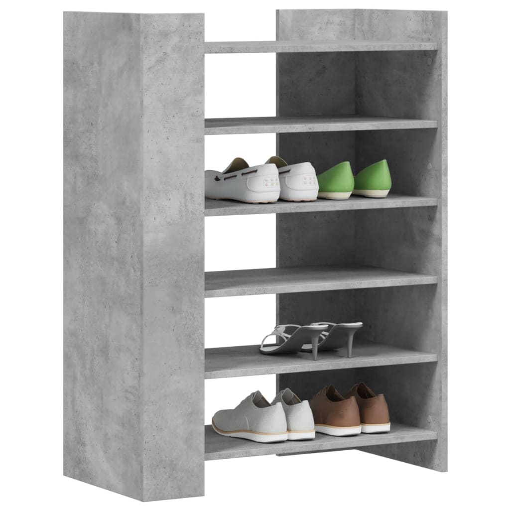 Skohylle Betonggrå 74,5X37,5X100 Cm Konstruert Tre