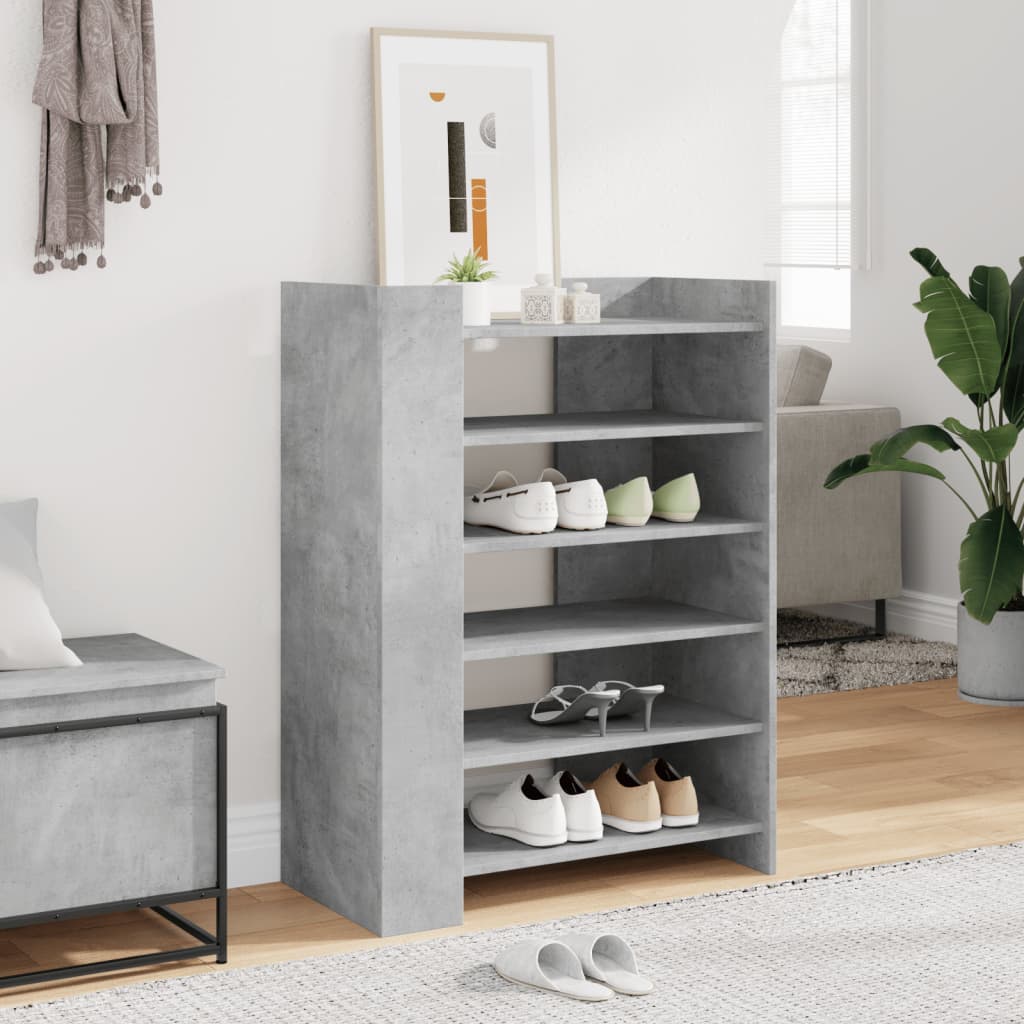 Skohylle Betonggrå 74,5X37,5X100 Cm Konstruert Tre