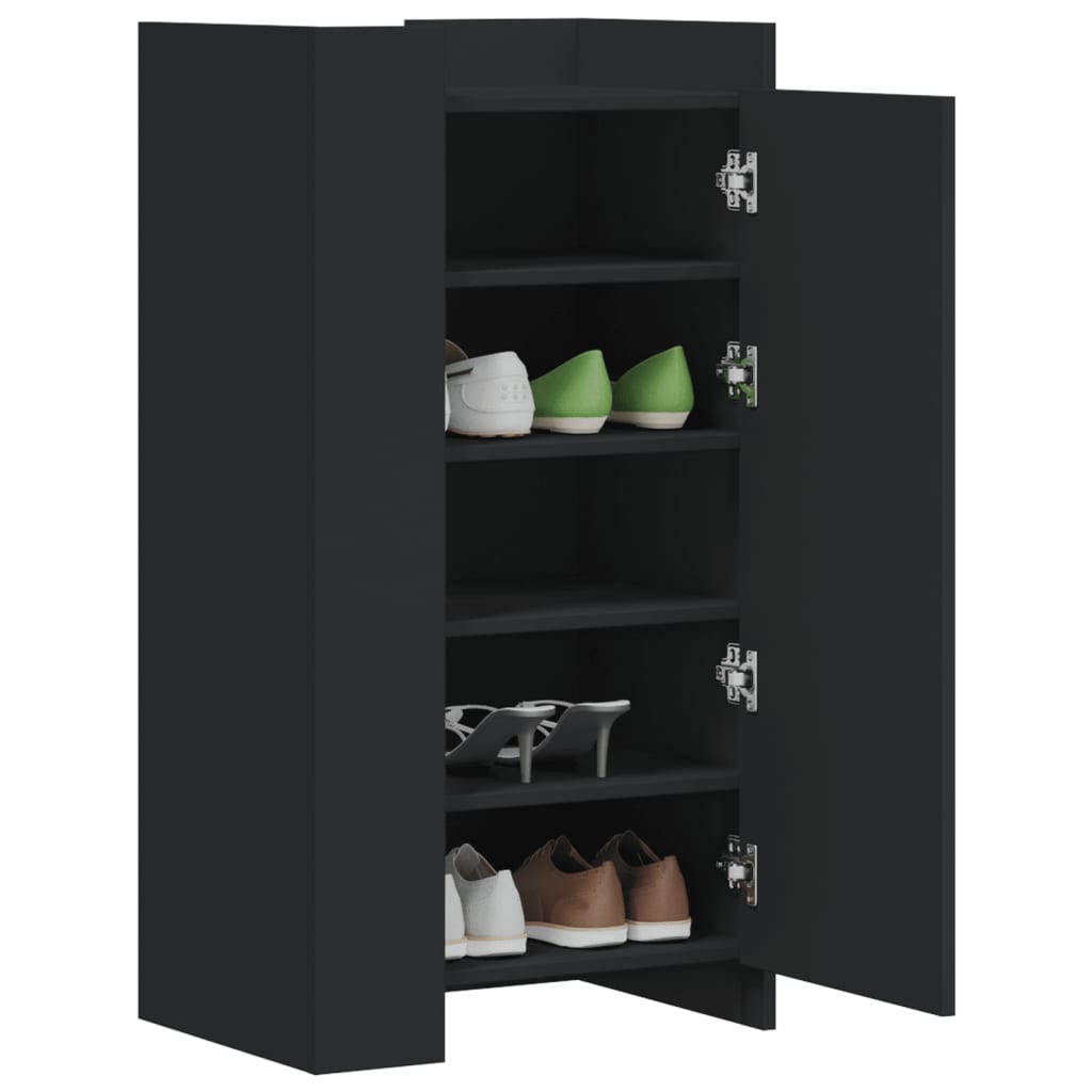 Skohylle Svart 52X37,5X100 Cm Konstruert Tre