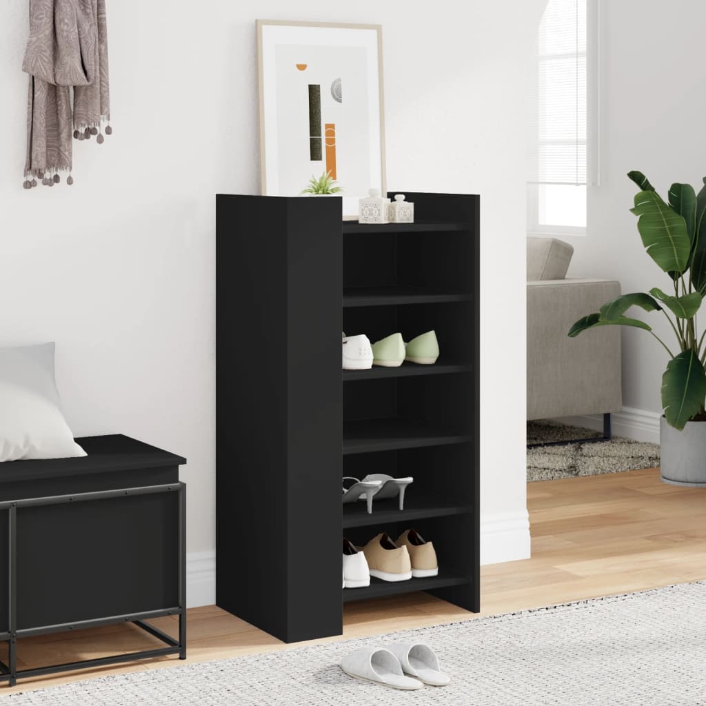 Skohylle Svart 52X37,5X100 Cm Konstruert Tre