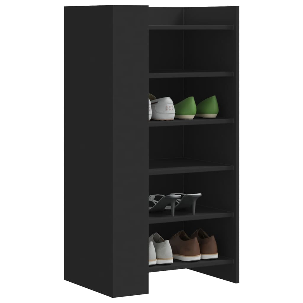Skohylle Svart 52X37,5X100 Cm Konstruert Tre
