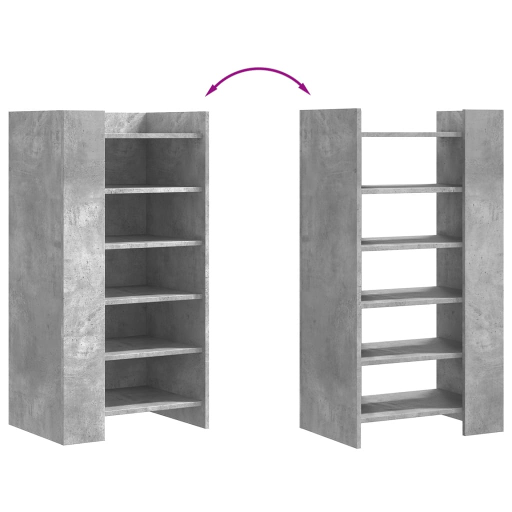 Skoskap Betonggrå 52X37,5X100 Cm Konstruert Tre