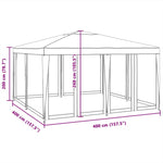 Festtelt Med 8 Sidevegger Av Netting Blå 4X4 M Hdpe