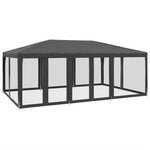 Festtelt Med 10 Sidevegger Av Netting Antrasitt 6X4 M Hdpe