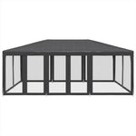 Festtelt Med 10 Sidevegger Av Netting Antrasitt 6X4 M Hdpe