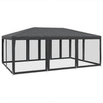 Festtelt Med 10 Sidevegger Av Netting Antrasitt 6X4 M Hdpe