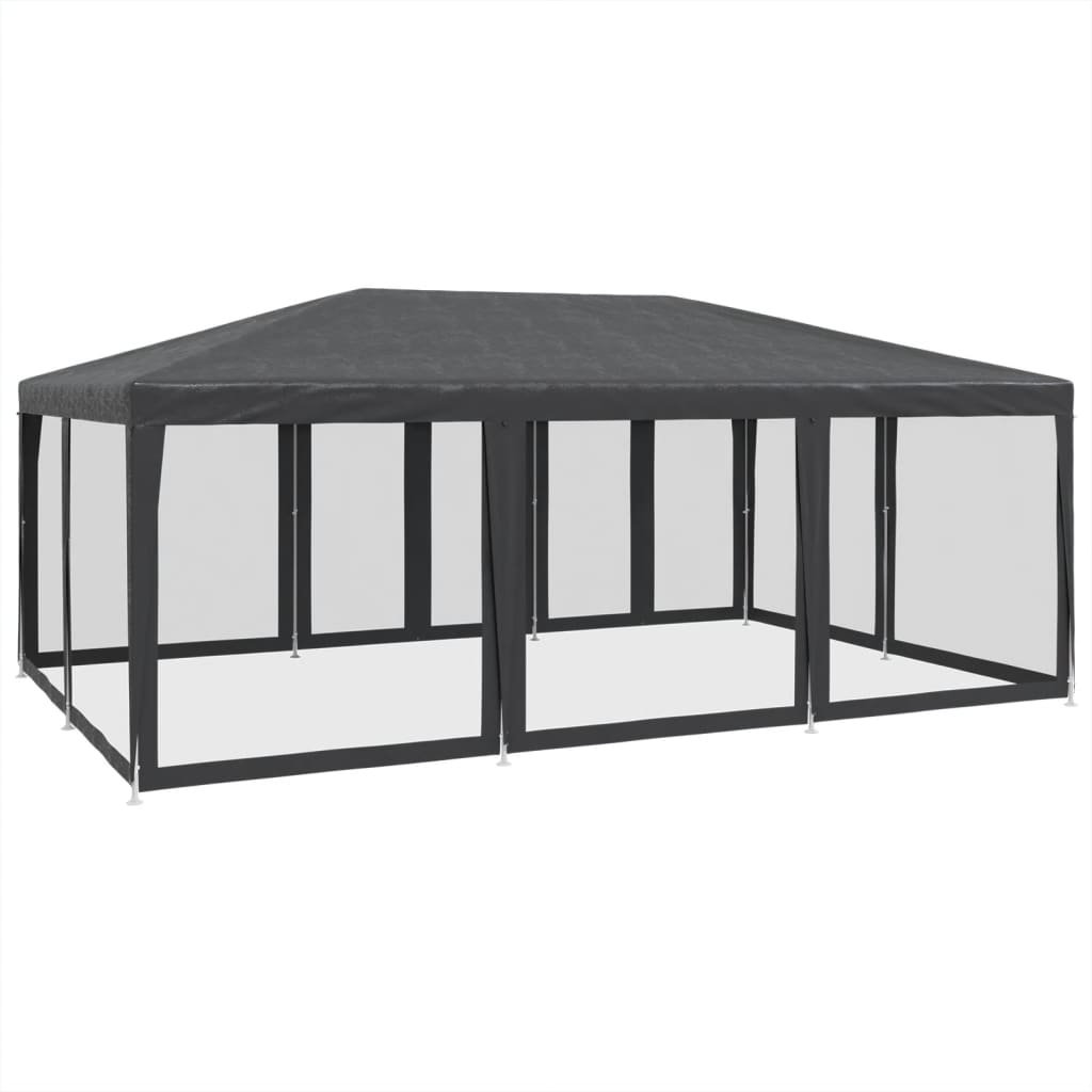Festtelt Med 10 Sidevegger Av Netting Antrasitt 6X4 M Hdpe