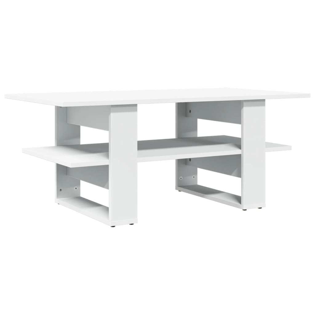 Salongbord Hvit 102X55X42 Cm Konstruert Tre