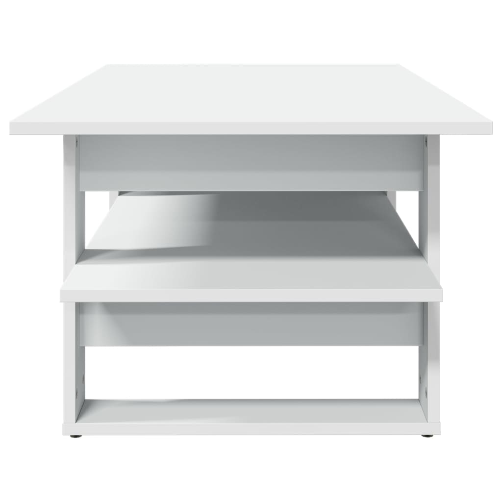 Salongbord Hvit 102X55X42 Cm Konstruert Tre