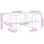 Salongbord Hvit 102X55X42 Cm Konstruert Tre