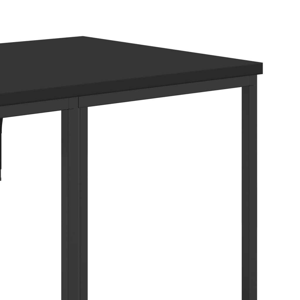 Klesstativ Med Hyller Svart Konstruert Tre