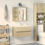 Speilskap Til Baderom Sonoma Eik 80X20,5X64 Cm Sponplate
