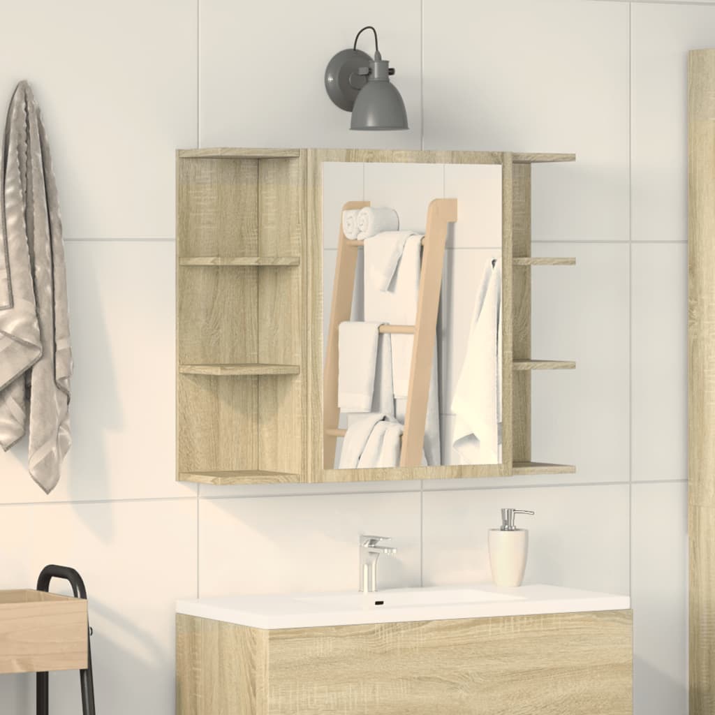 Speilskap Til Baderom Sonoma Eik 80X20,5X64 Cm Sponplate