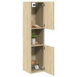 Baderomsskap Sonoma Eik 30X30X130 Cm Sponplate