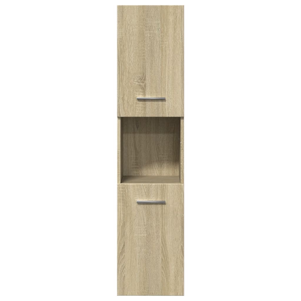 Baderomsskap Sonoma Eik 30X30X130 Cm Sponplate