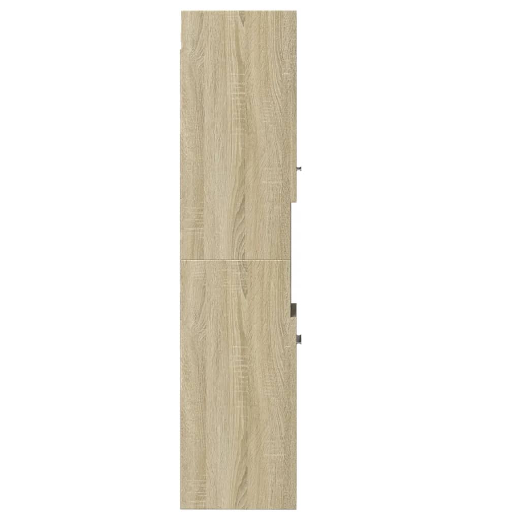 Baderomsskap Sonoma Eik 30X30X130 Cm Sponplate
