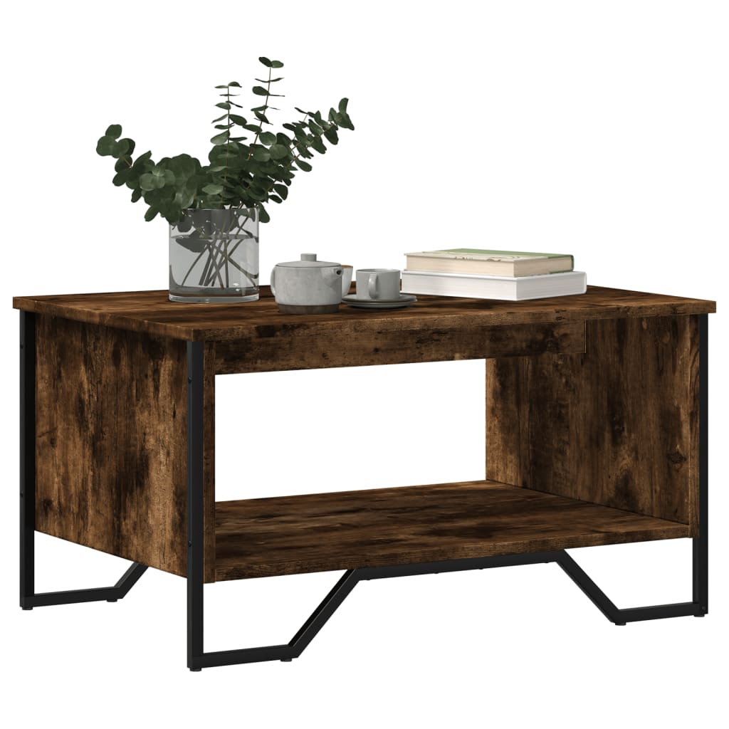 Salongbord Røkt Eik 75X51X40 Cm Konstruert Tre