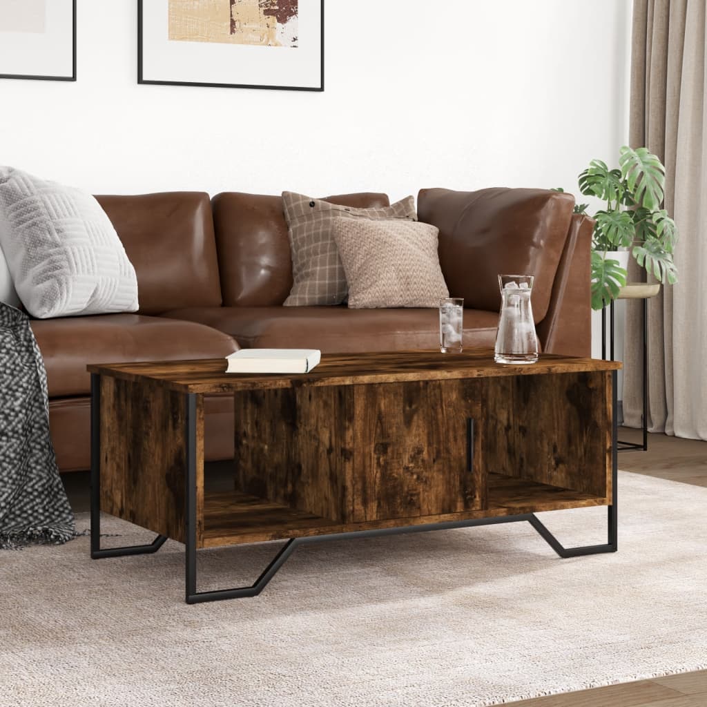 Salongbord Røkt Eik 100X51X40 Cm Konstruert Tre