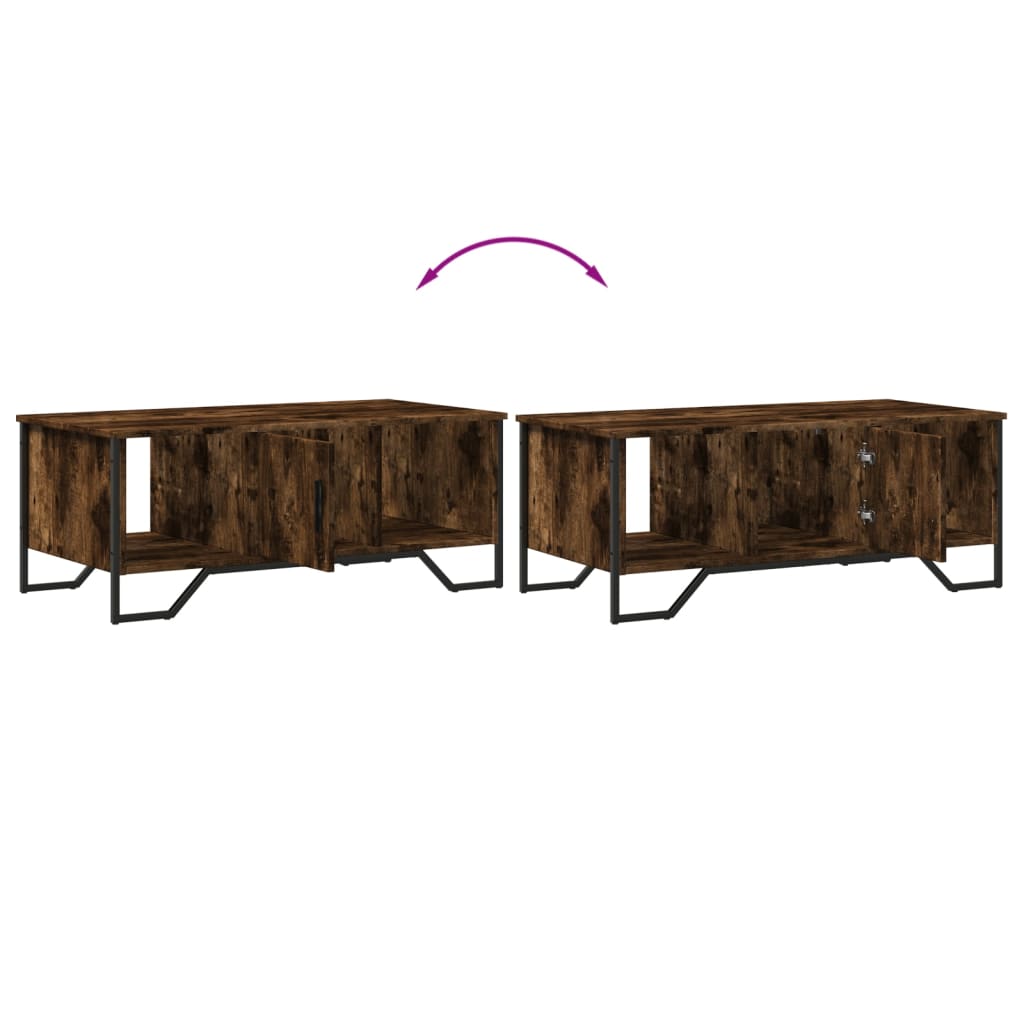 Salongbord Røkt Eik 100X51X40 Cm Konstruert Tre