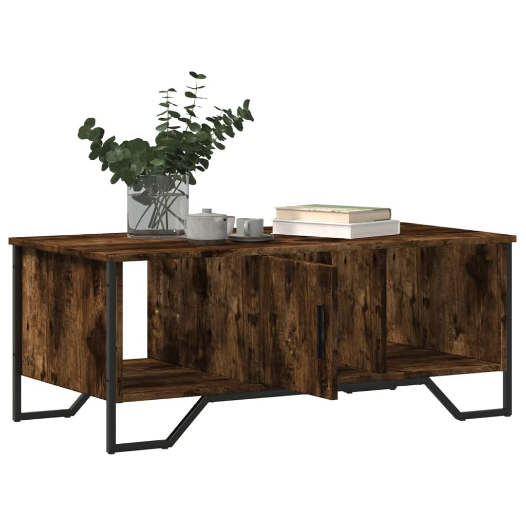 Salongbord Røkt Eik 100X51X40 Cm Konstruert Tre