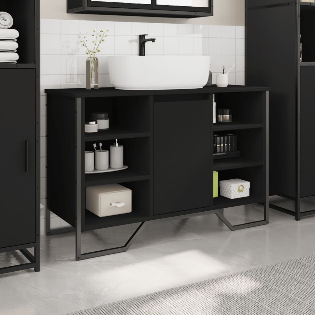 Servantskap Svart 91X35X60 Cm Konstruert Tre