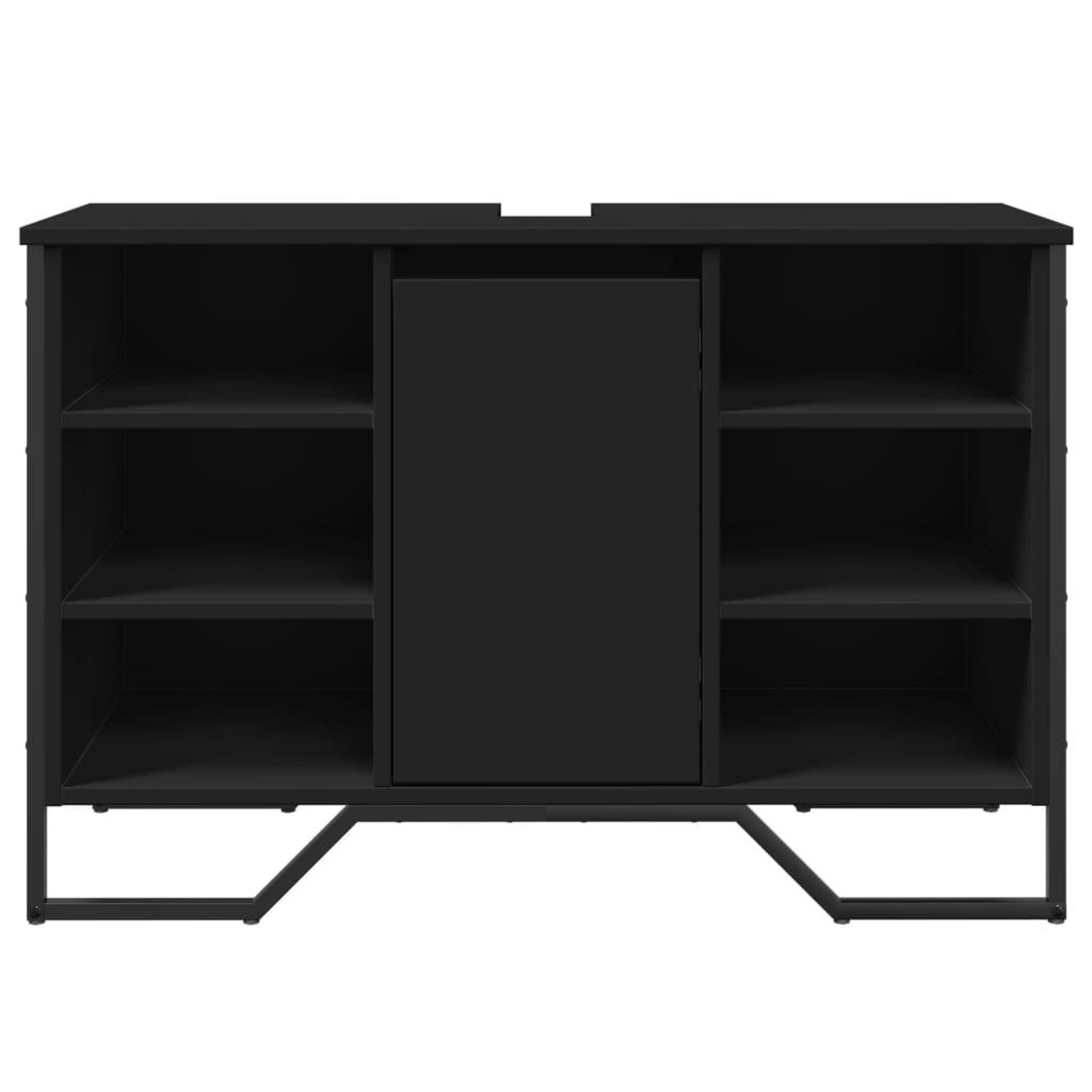 Servantskap Svart 91X35X60 Cm Konstruert Tre