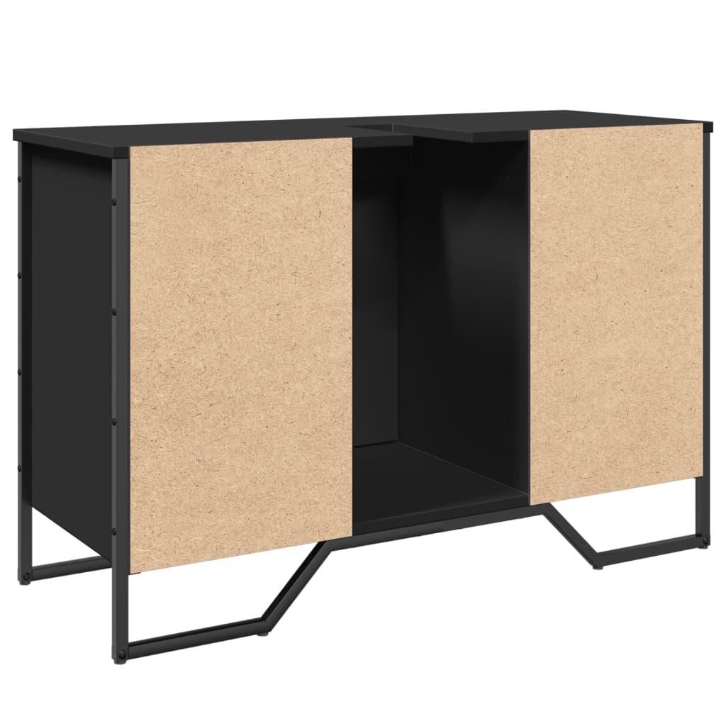 Servantskap Svart 91X35X60 Cm Konstruert Tre