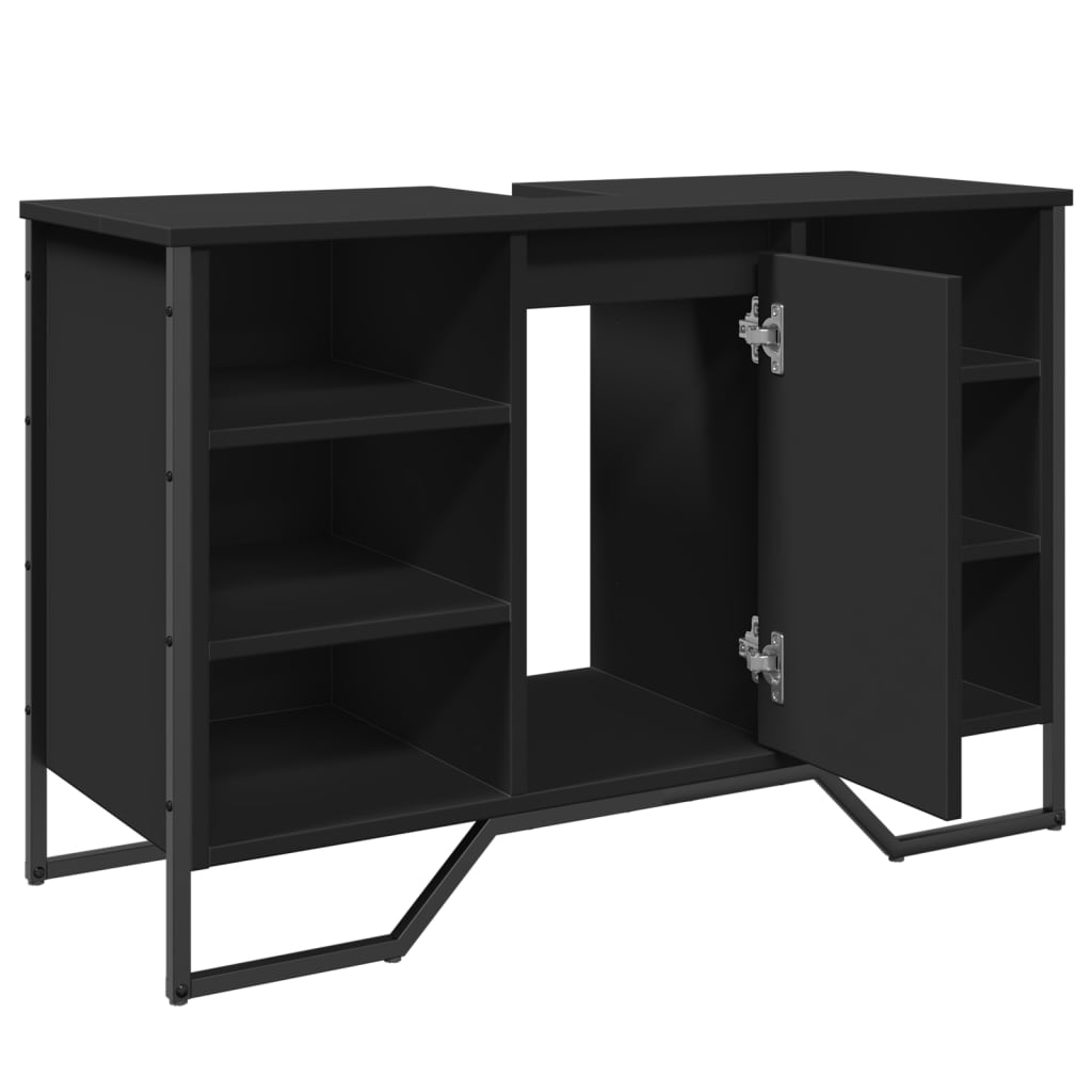 Servantskap Svart 91X35X60 Cm Konstruert Tre