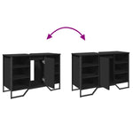 Servantskap Svart 91X35X60 Cm Konstruert Tre