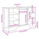 Servantskap Svart 91X35X60 Cm Konstruert Tre