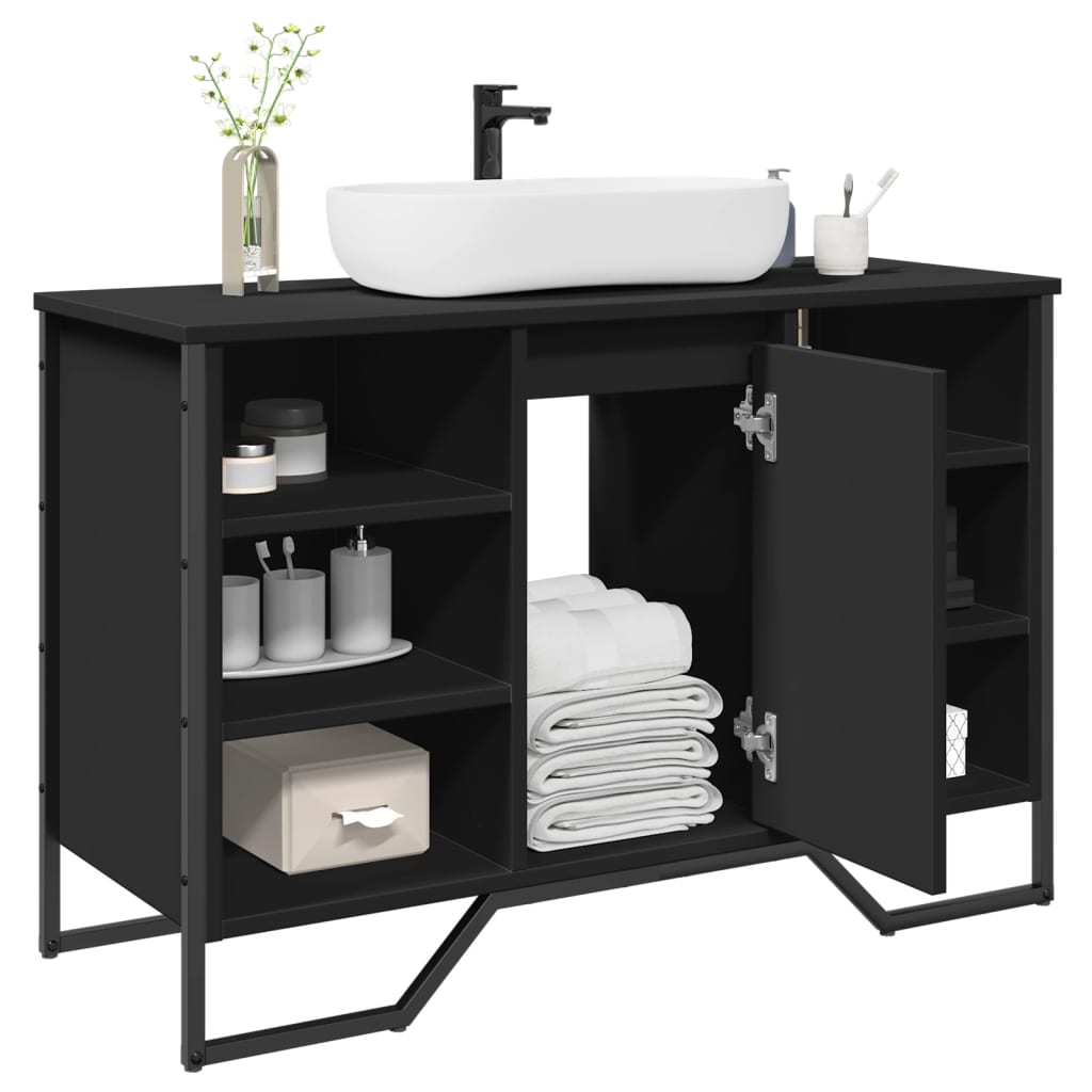 Servantskap Svart 91X35X60 Cm Konstruert Tre
