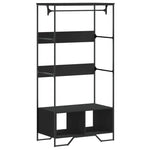 Garderobe Svart 90X50X180 Cm Konstruert Tre