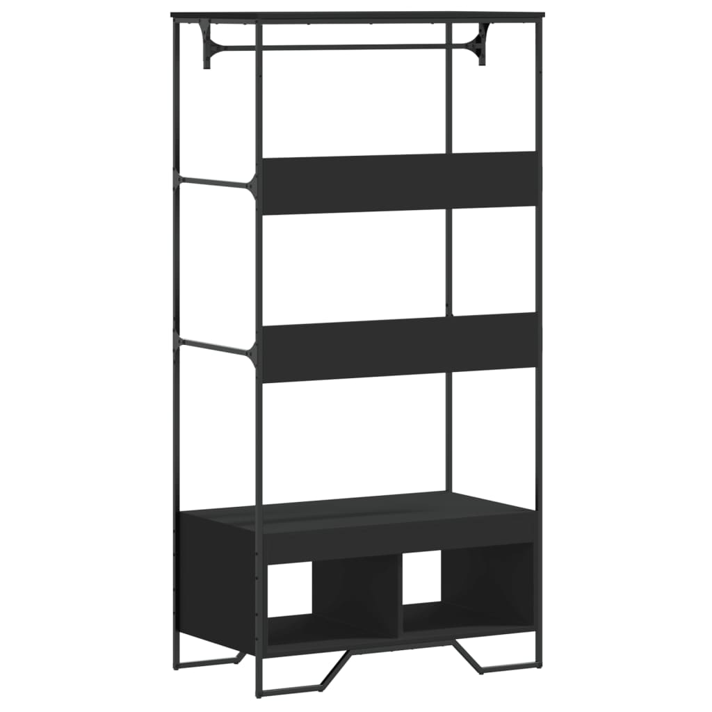 Garderobe Svart 90X50X180 Cm Konstruert Tre