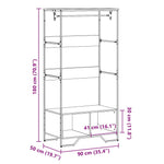 Garderobe Sonoma Eik 90X50X180 Cm Konstruert Tre