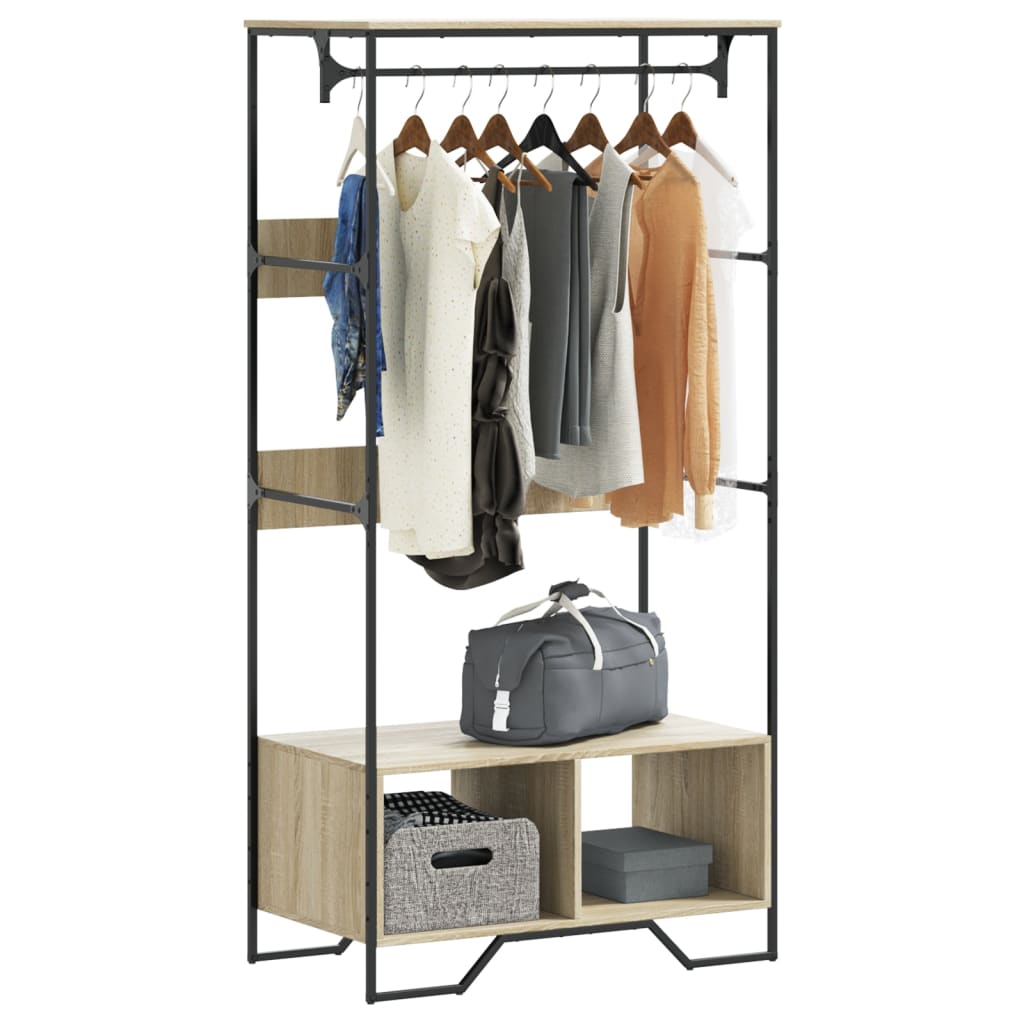 Garderobe Sonoma Eik 90X50X180 Cm Konstruert Tre