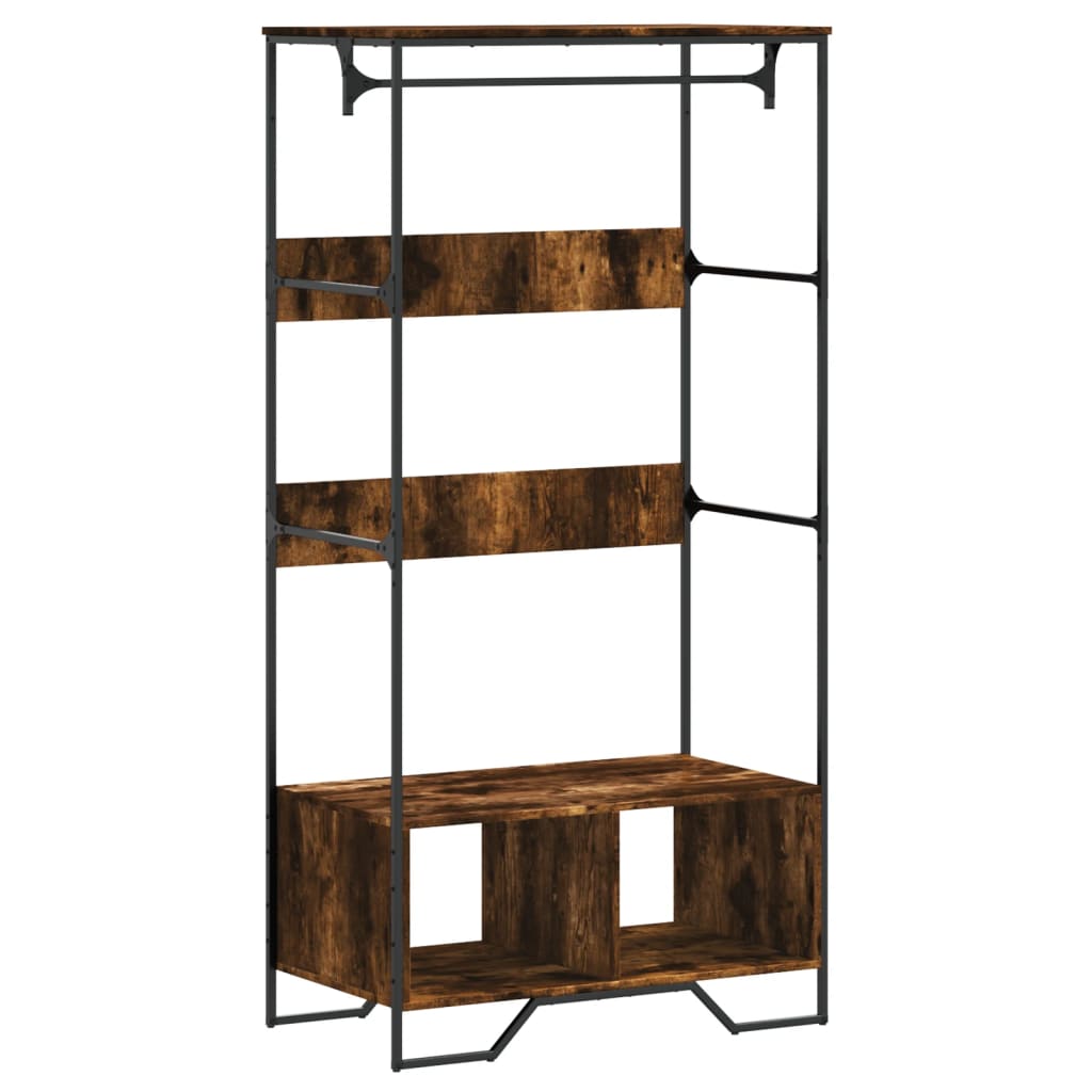 Garderobe Røkt Eik 90X50X180 Cm Konstruert Tre