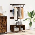 Garderobe Røkt Eik 90X50X180 Cm Konstruert Tre