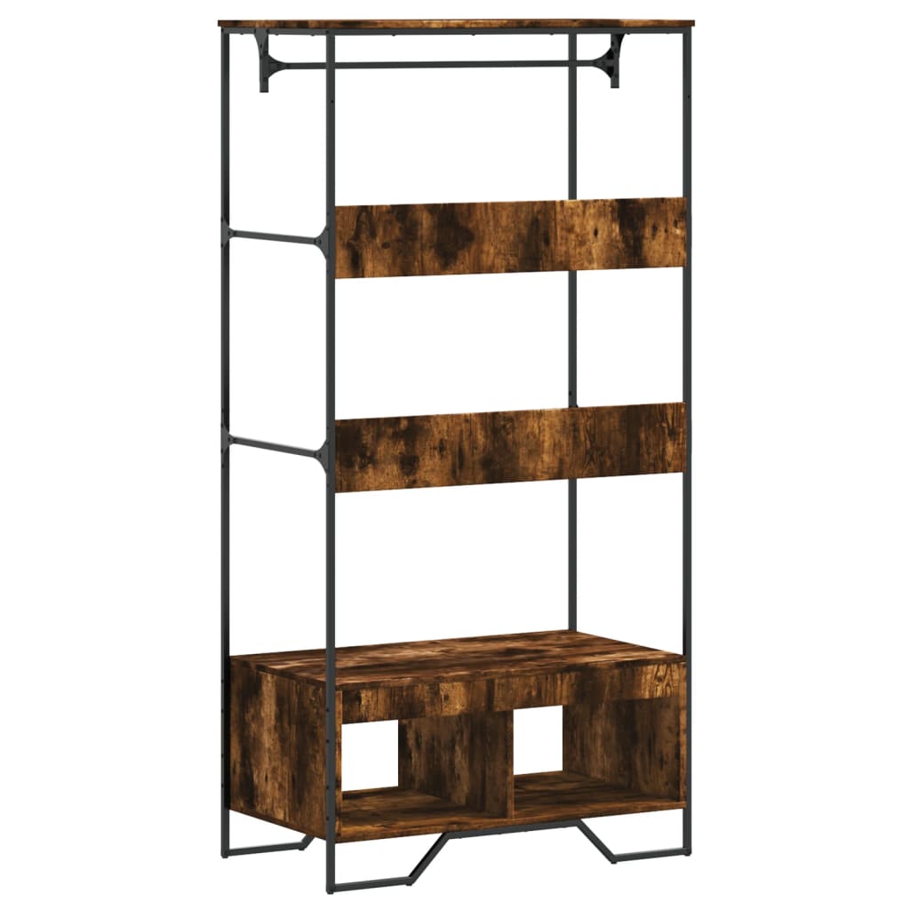 Garderobe Røkt Eik 90X50X180 Cm Konstruert Tre