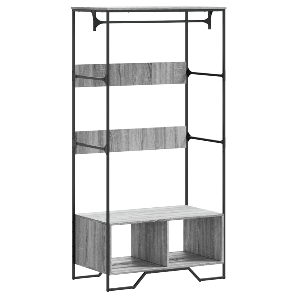 Garderobe Grå Sonoma 90X50X180 Cm Konstruert Tre
