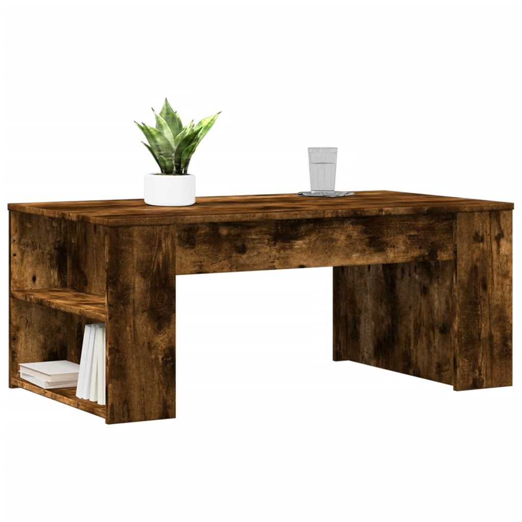 Salongbord Røkt Eik 102X55X42 Cm Konstruert Tre