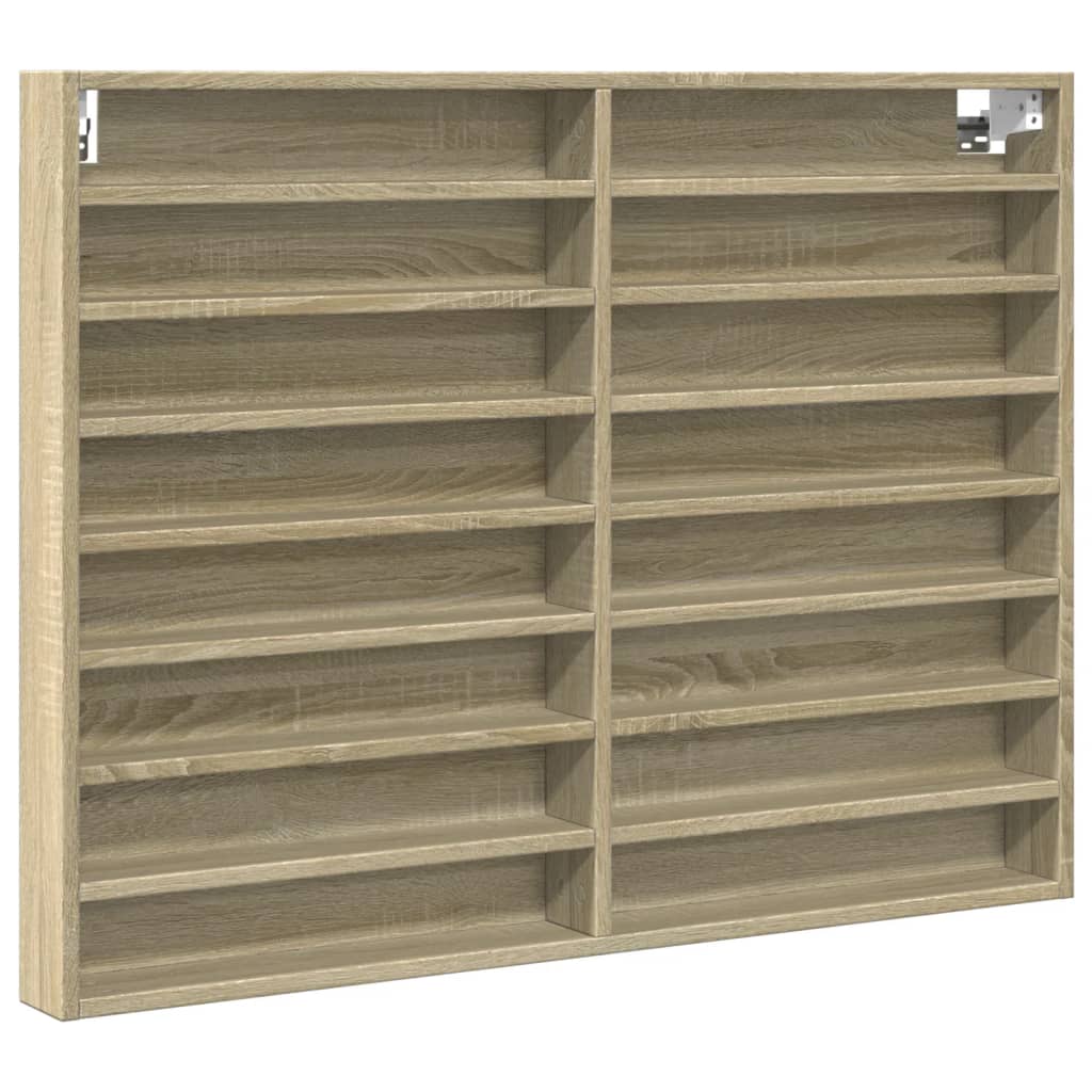 Vitrineskap Sonoma Eik 100X8,5X75 Cm Konstruert Tre