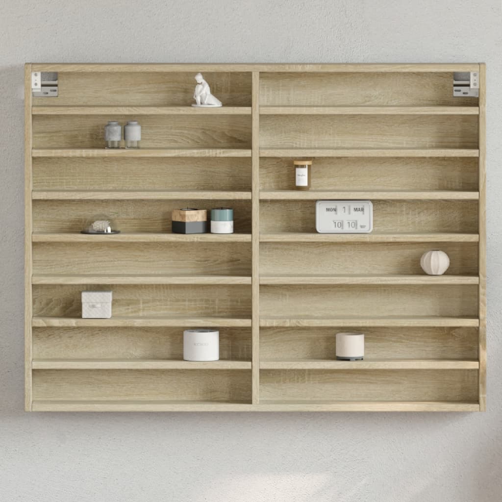 Vitrineskap Sonoma Eik 100X8,5X75 Cm Konstruert Tre